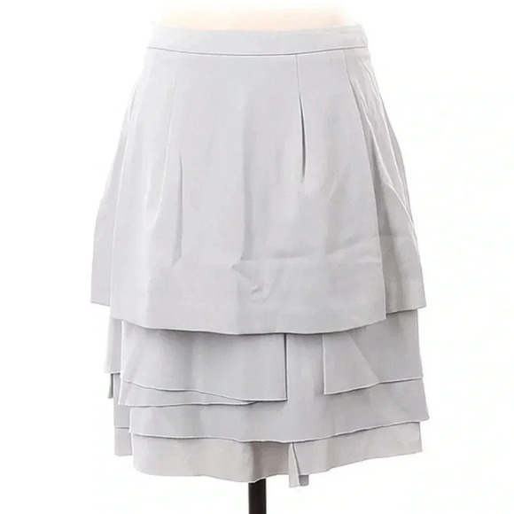 BCBGMAXAZRIA | Smoke Grey Tiered Layered Formal Mini Skirt Size 4 Small S - Picture 5 of 5